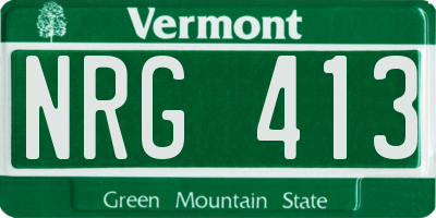 VT license plate NRG413