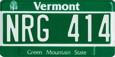 VT license plate NRG414