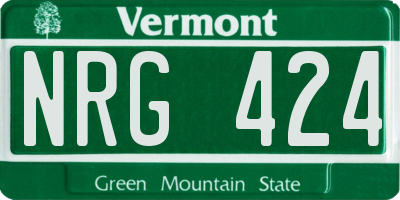 VT license plate NRG424