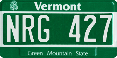 VT license plate NRG427