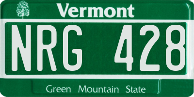 VT license plate NRG428