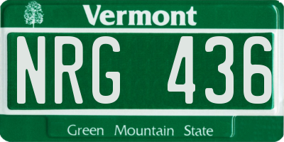 VT license plate NRG436