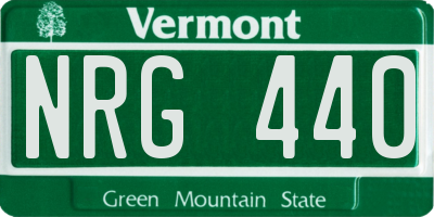 VT license plate NRG440