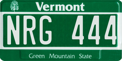 VT license plate NRG444