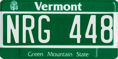 VT license plate NRG448