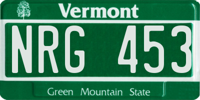 VT license plate NRG453