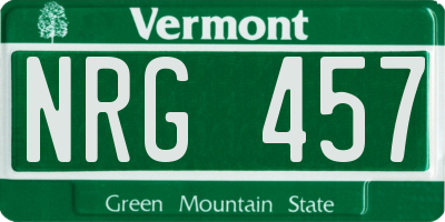 VT license plate NRG457