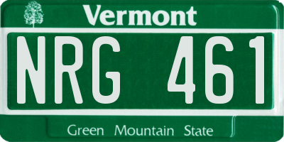 VT license plate NRG461