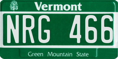 VT license plate NRG466
