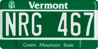VT license plate NRG467