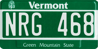 VT license plate NRG468