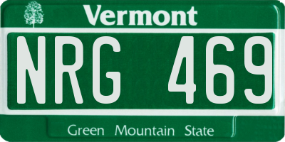 VT license plate NRG469