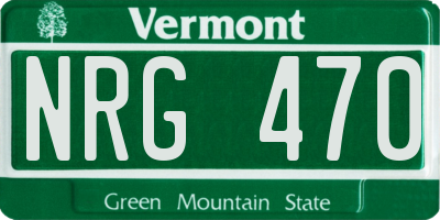 VT license plate NRG470