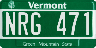 VT license plate NRG471