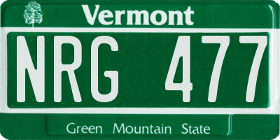 VT license plate NRG477