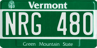 VT license plate NRG480