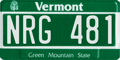 VT license plate NRG481