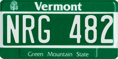 VT license plate NRG482