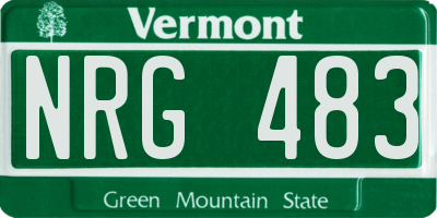 VT license plate NRG483