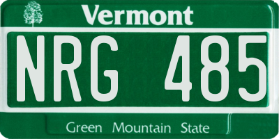 VT license plate NRG485