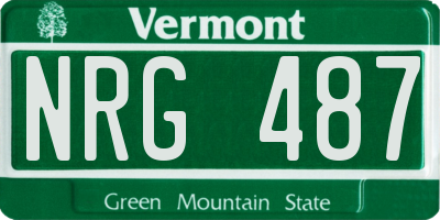VT license plate NRG487