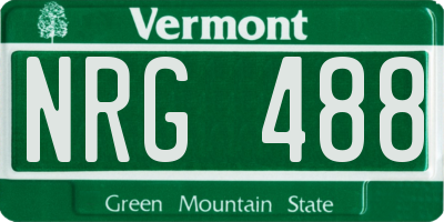 VT license plate NRG488