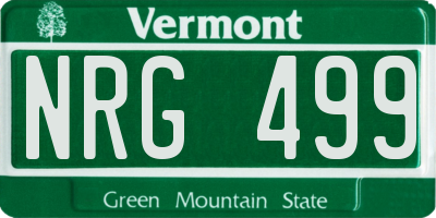 VT license plate NRG499