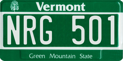 VT license plate NRG501
