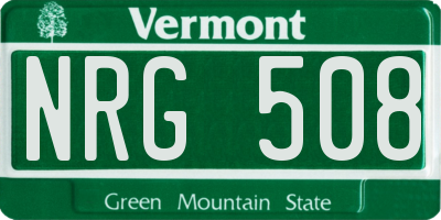 VT license plate NRG508