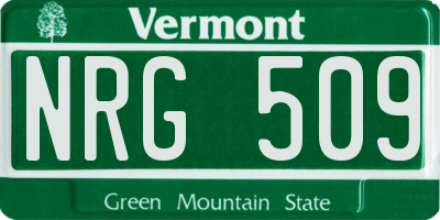 VT license plate NRG509