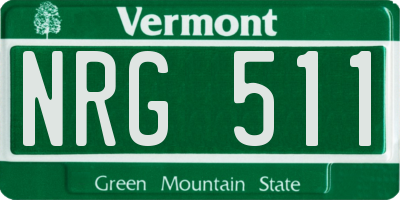VT license plate NRG511