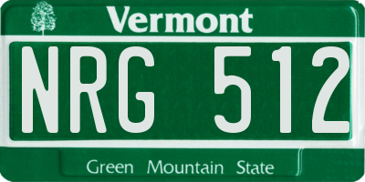 VT license plate NRG512