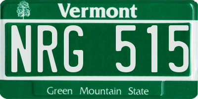 VT license plate NRG515