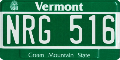 VT license plate NRG516