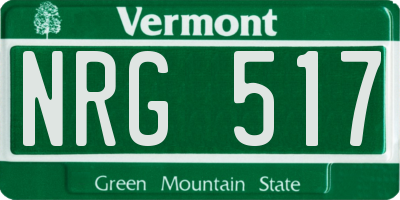 VT license plate NRG517