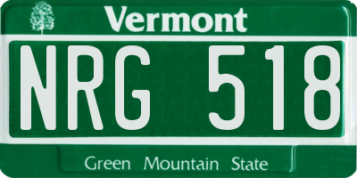 VT license plate NRG518