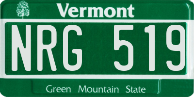 VT license plate NRG519