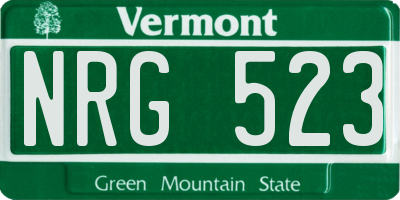 VT license plate NRG523