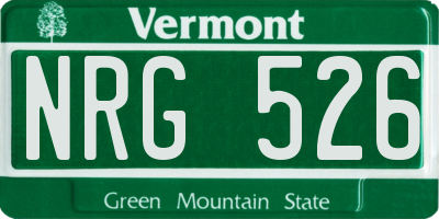 VT license plate NRG526