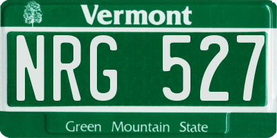 VT license plate NRG527