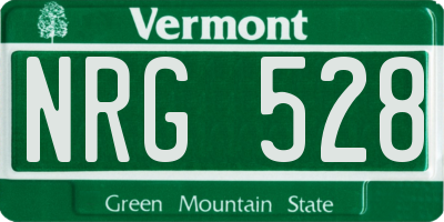 VT license plate NRG528