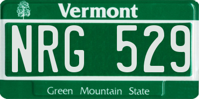 VT license plate NRG529