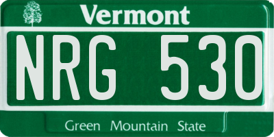 VT license plate NRG530