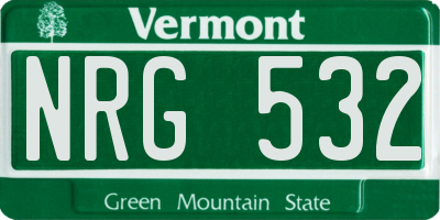 VT license plate NRG532