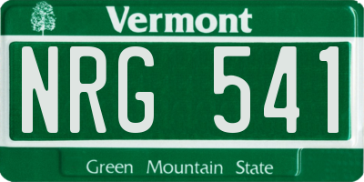 VT license plate NRG541