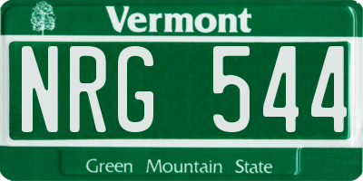 VT license plate NRG544