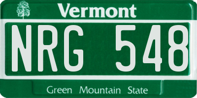 VT license plate NRG548