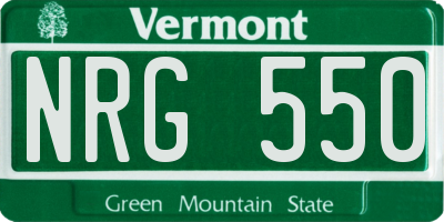 VT license plate NRG550