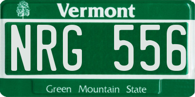 VT license plate NRG556