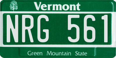 VT license plate NRG561